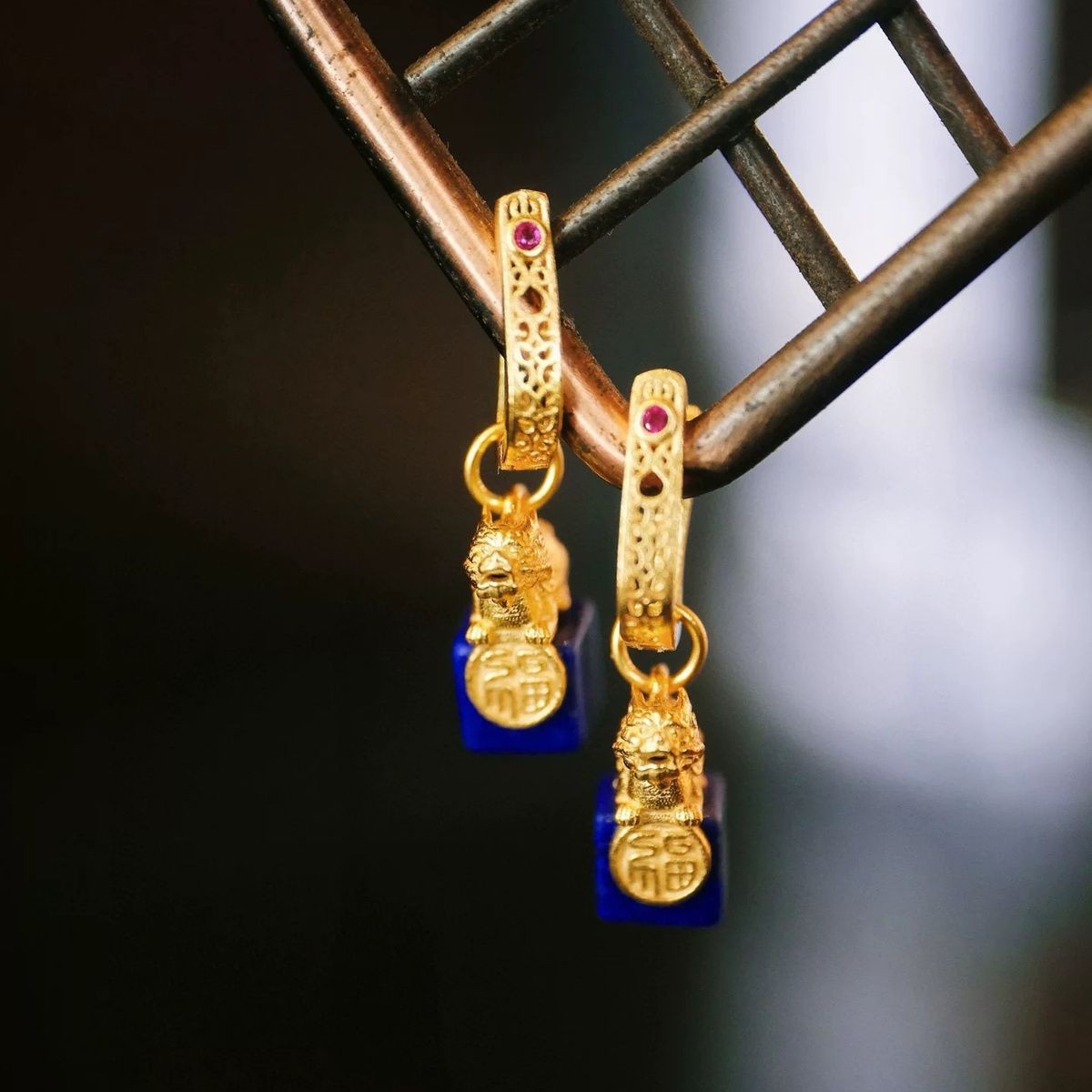 Lucky Pixiu Earrings Elegant New Chinese Style Vintage Style Jewelry
