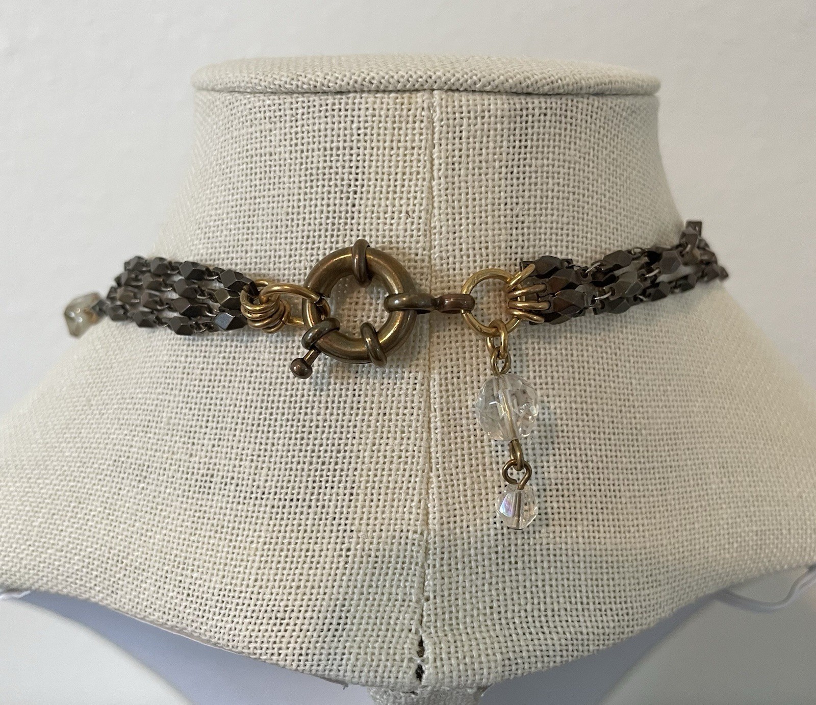 Susanna Galanis Bronze Crystal Four Strand Necklace