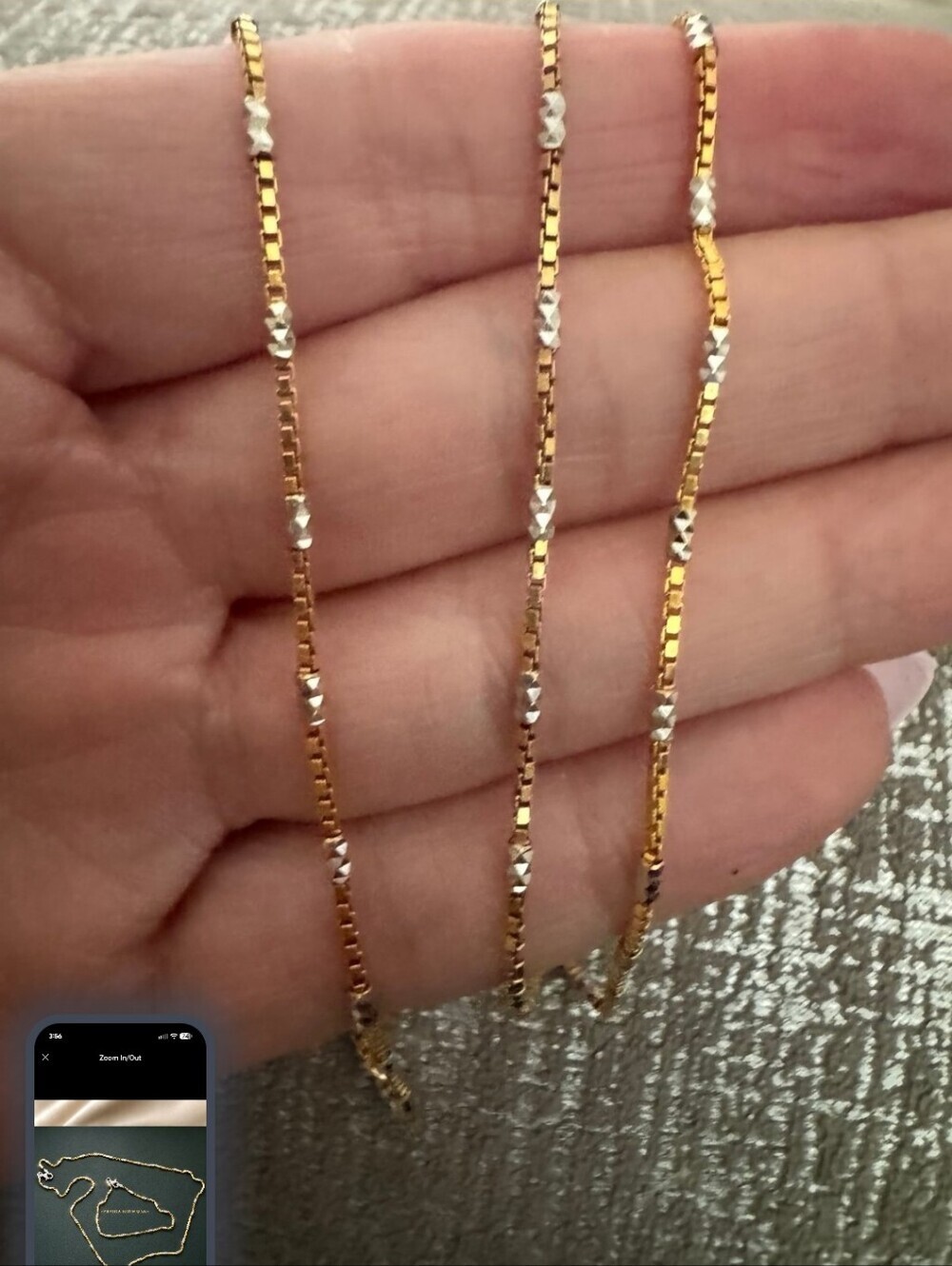 Freida Rothman Vault Two Tone Box Link Necklace And Bracelet Set NWOT