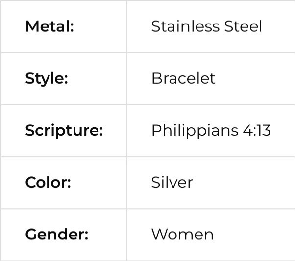 Stainless Steel Heart Bracelet w/ Weight Plate Phil 4:13 Shields of Strength God