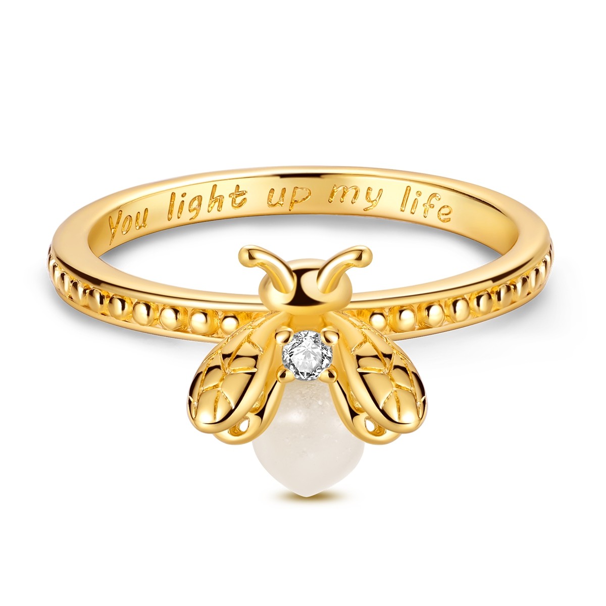 LAZA 925 Sterling Silver Luminous Firefly Finger Ring AAA CZ Women Jewelry