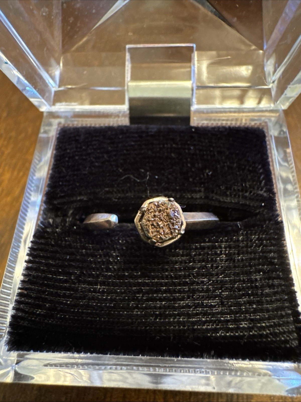 Kendra Scott Open Bronzetone Druzy Ring Size 7-1/2