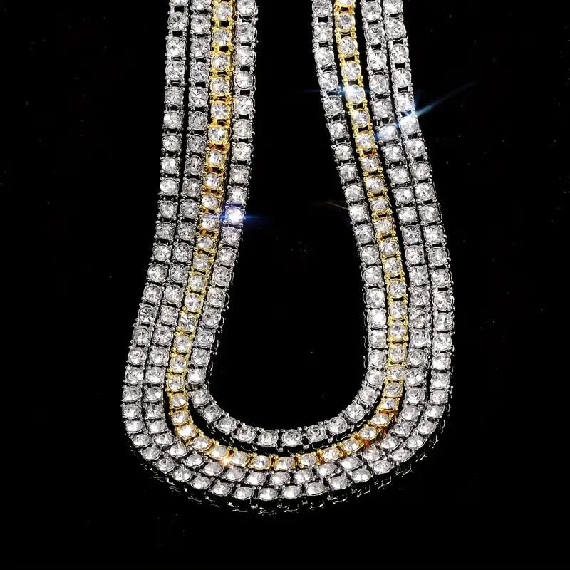 Iced 1 Row Lab Diamond Bling 4.5mm 8.5″ ~ 24″ Tennis Chain Bracelet Necklace