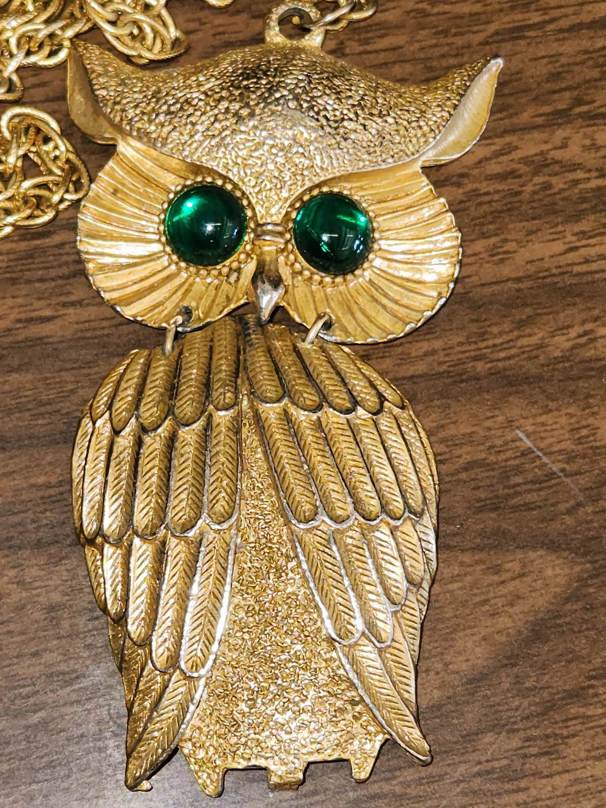 Possibly marked Owl Necklace but not sure – Gold Colored – See pictures
