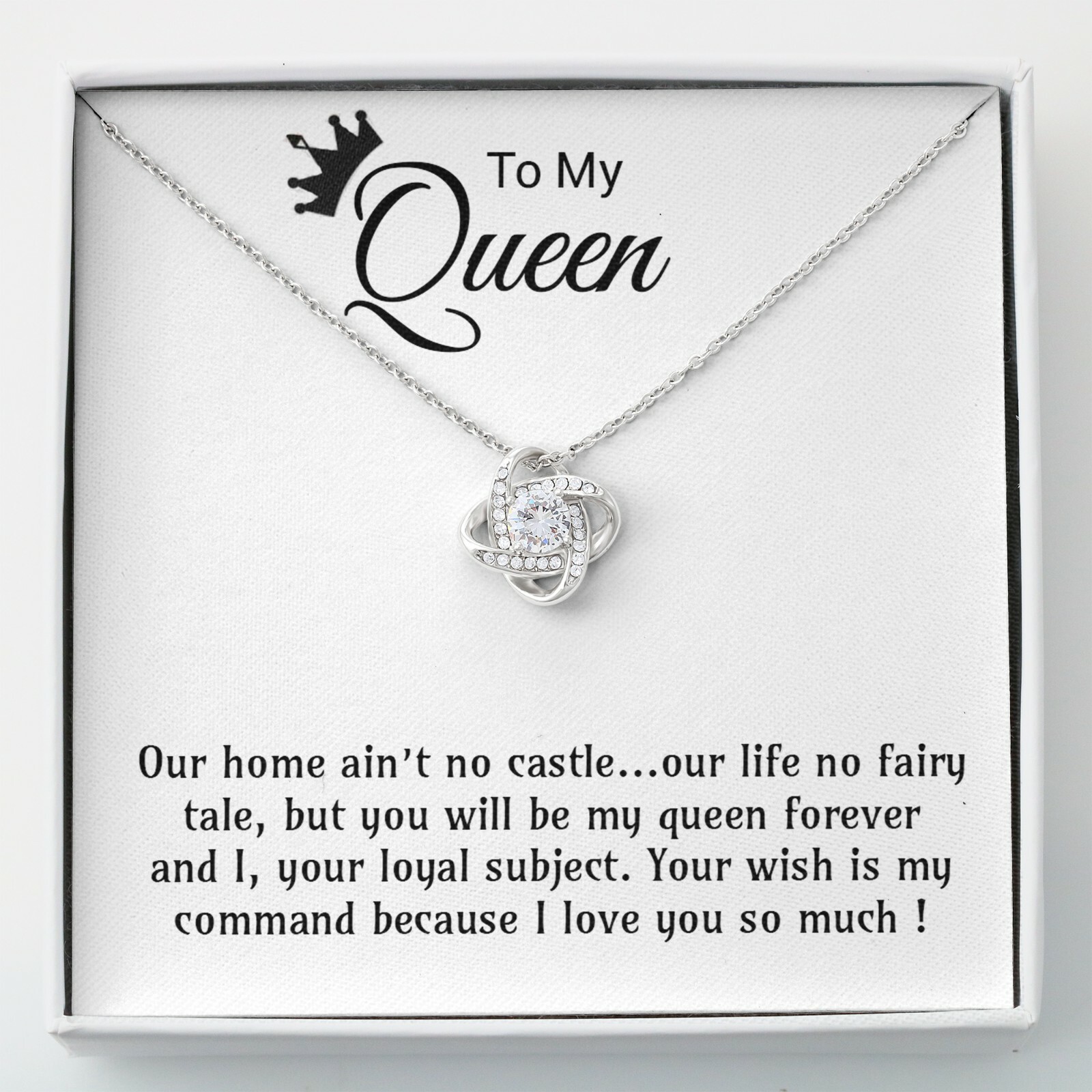 To My Queen Necklace, Birthday Gift for Wife from Husband, Mother’s Day