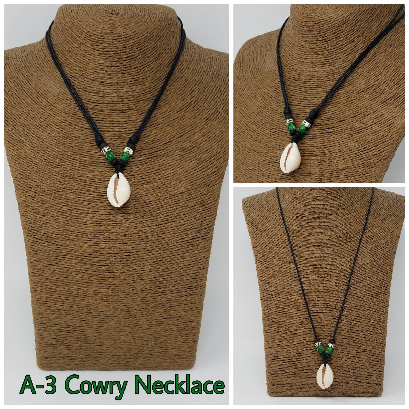 Cowrie Shell Choker Necklace Adjustable 16–30in Natural Sea Pendant Unisex A1–A5