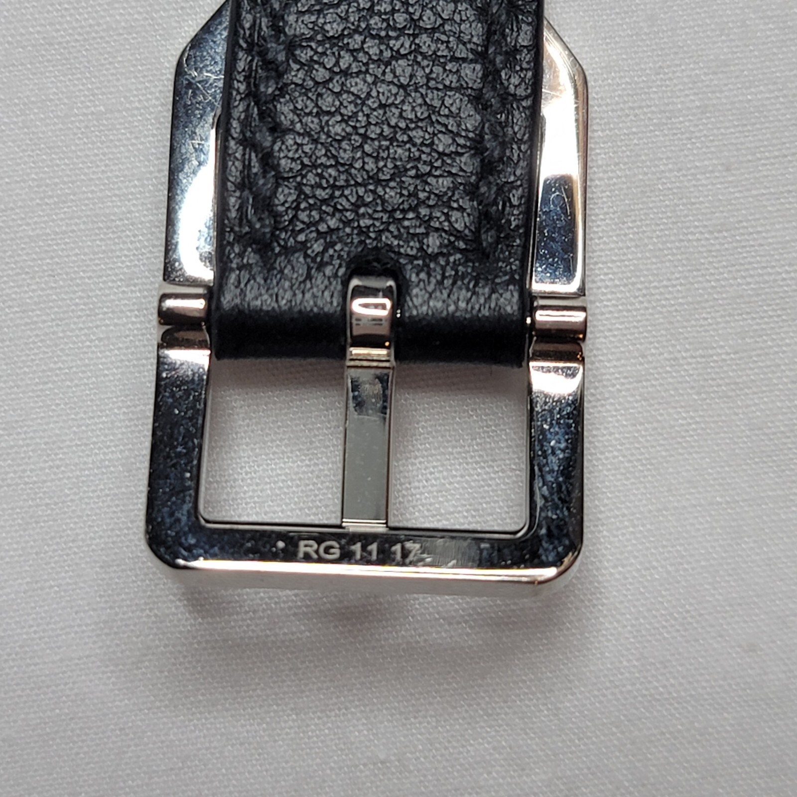 Hermes Paddock Palladium Plated Leather Wrap Bracelet Navy Blue
