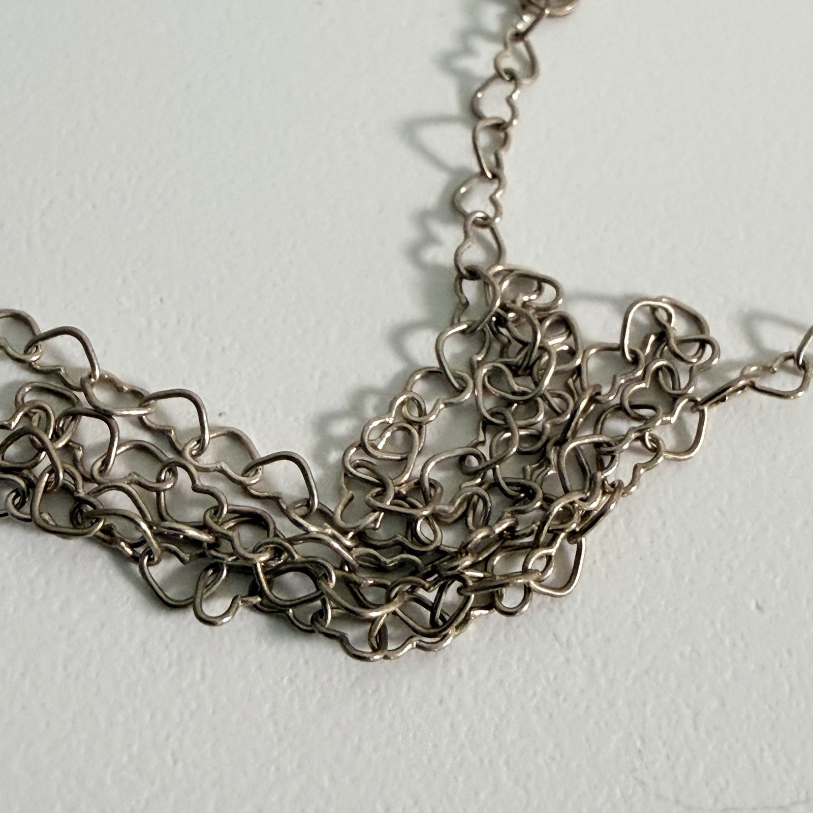 Pandora S925 ALE Silver Heart Linked Necklace Chain