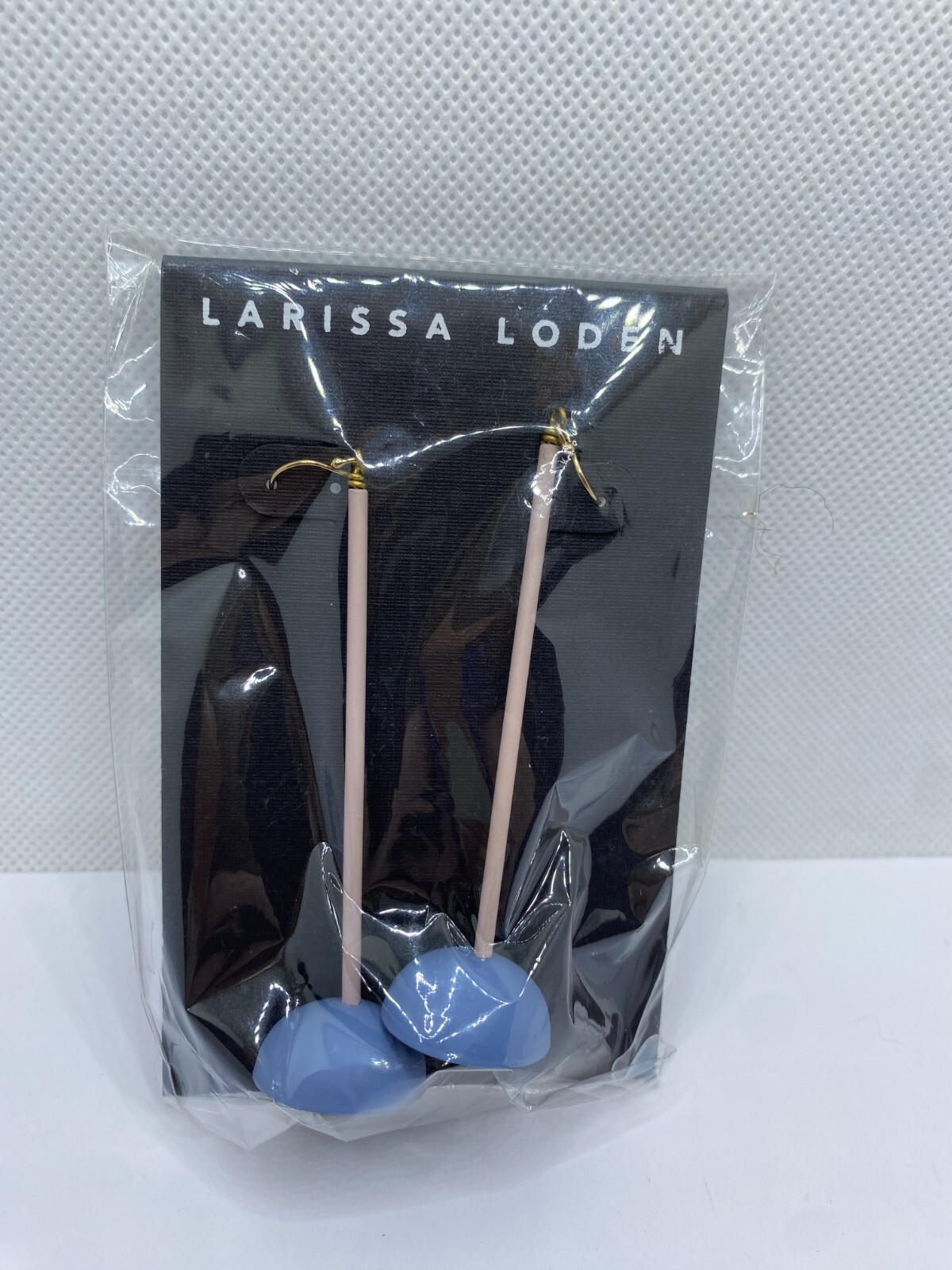 Larissa Loden Bardi Earrings 3.5″ Long 14K GF Earwires Matte Onyx Stone NWT