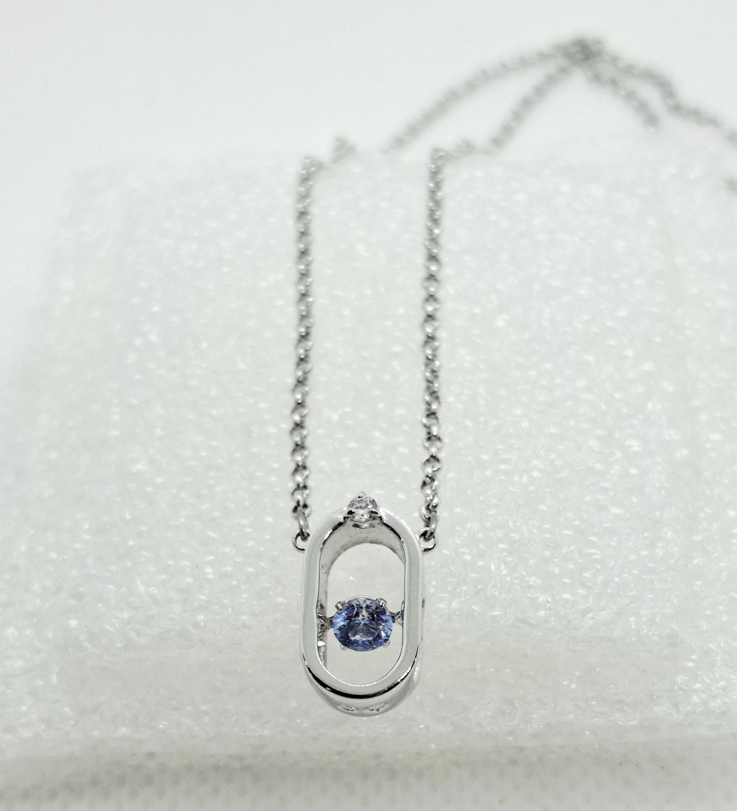 SWAROVSKI BLUE DANCING CRYSTAL NORTH NECKLACE 14 INCH WITH EXTENDER