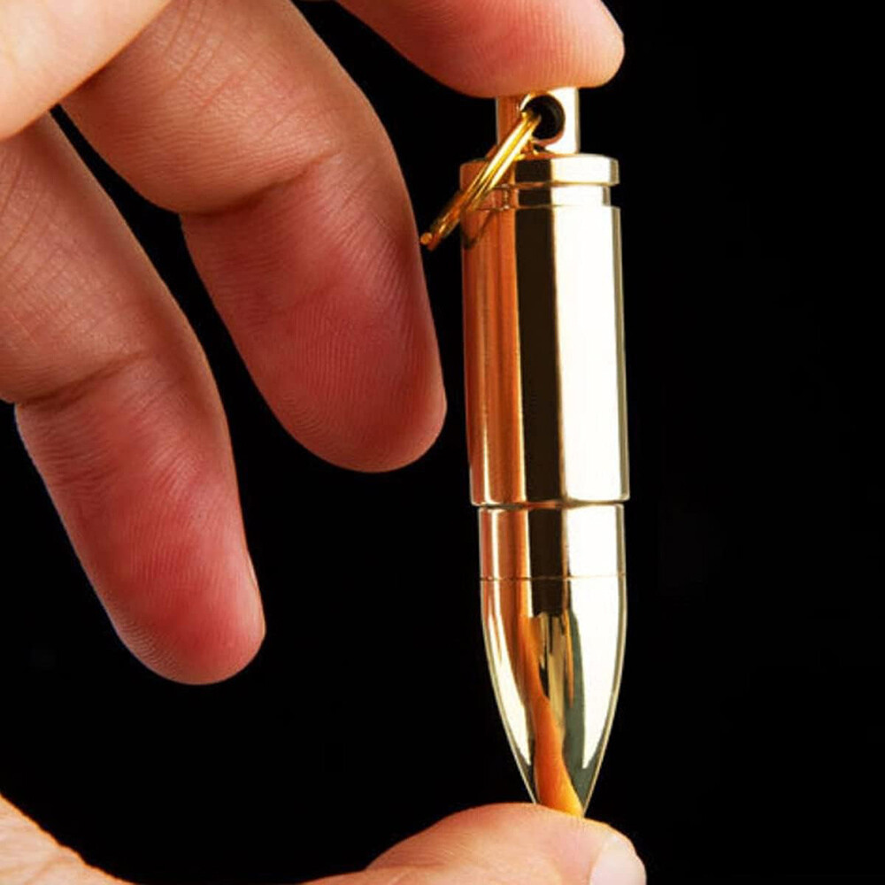 Stainless Steel Open Bullet Pendant Necklace for Men Pill Case Holder Jewelry
