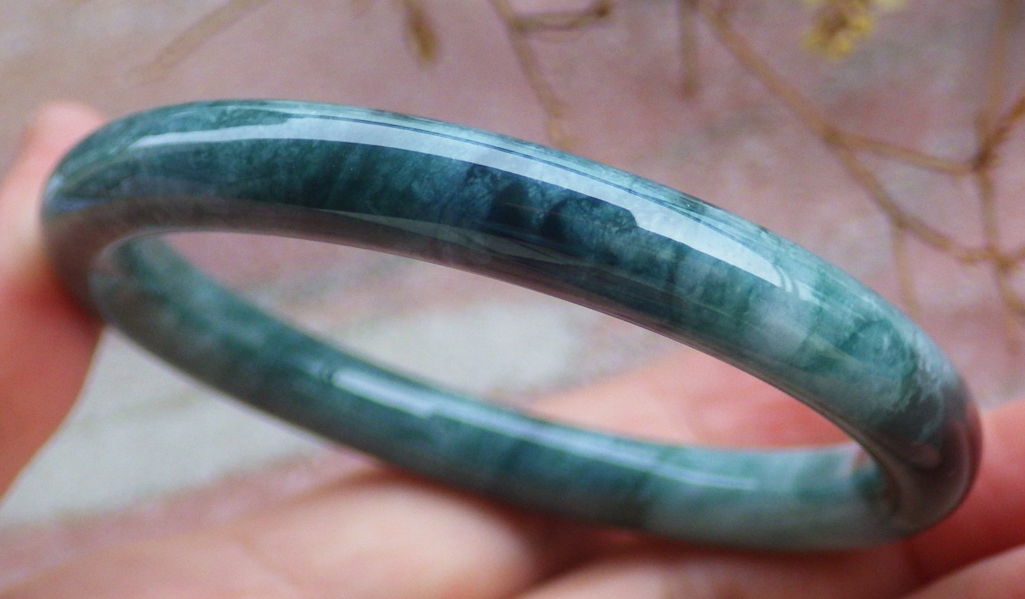 Video Certified Green Natural JADE JADEITE Circle Bangle Bracelet 53mm 420320 VS
