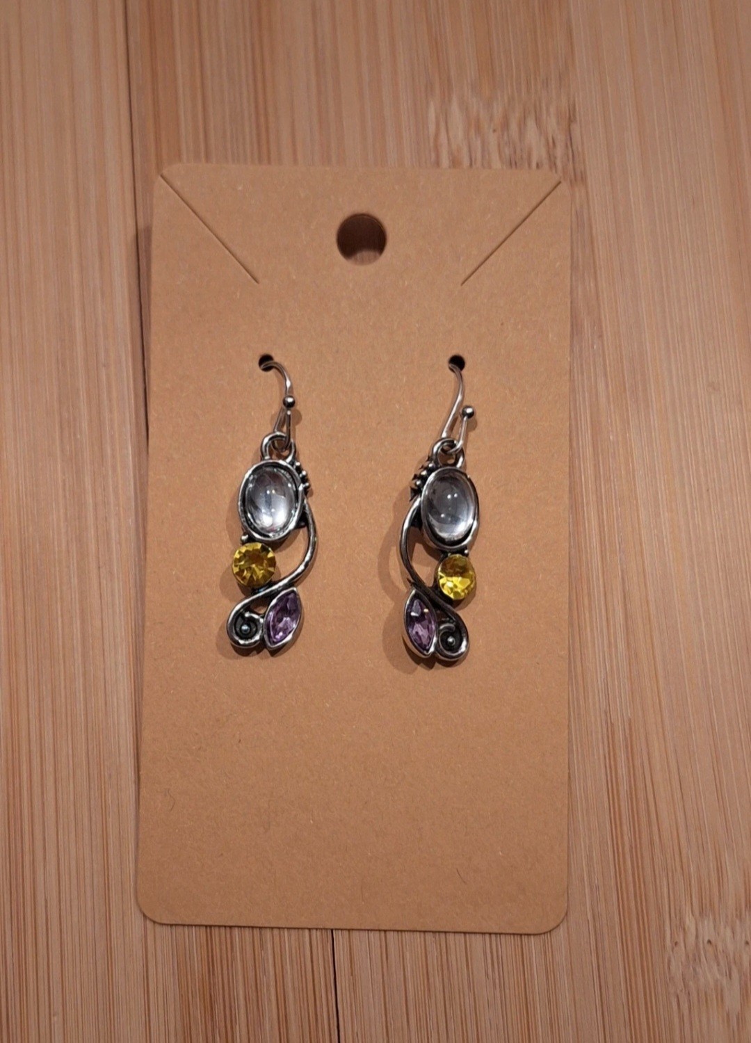 Multicoloured Stones Earrings Hook Earrings Dangle Earrings