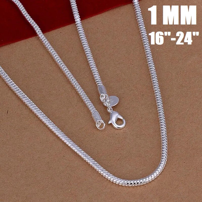 925 Sterling Silver Italian Magic Snake Chain Necklace 16″-24″ for Women Men USA