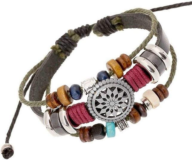 OYEFLY Vintage Bohemia Beaded Bracelet Multilayer Hemp Wrap Jewelry