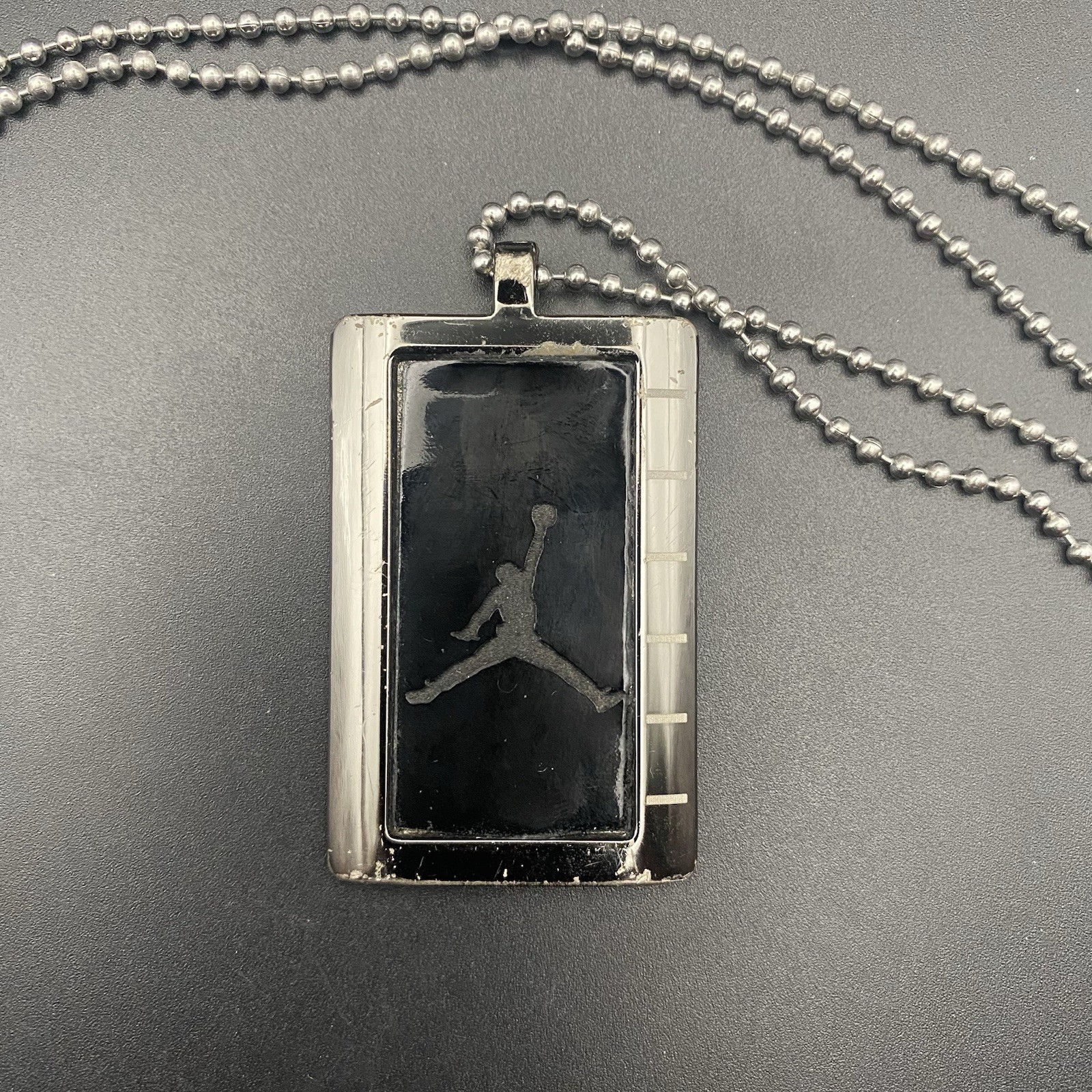 Michael Jordan Jumpman Pendant – AF1 Air Force One Black Stainless Steel LOOK