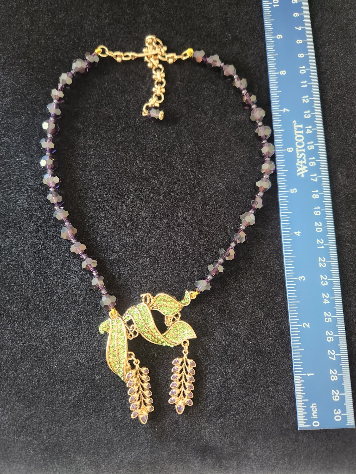Heidi Daus Inspired Enchanted Wisteria Purple Floral Necklace