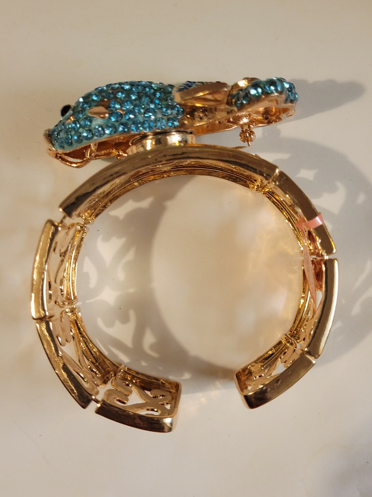 Fish Rhinestone Crystal Bracelet with detachable Fish Pin