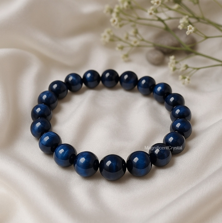 BESTSELLER 8MM Blue Tiger Eye Bracelet Energy Crystal Stone Healing Reiki Gifts