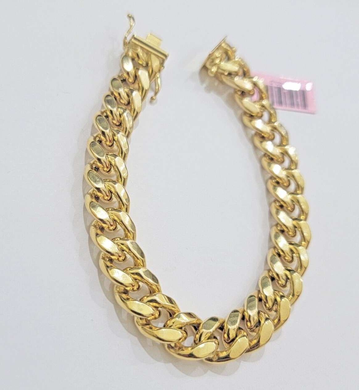 11mm 14k Gold Bracelet Miami Cuban Link 7″- 10 Inch Mens Real 14kt Yellow Gold