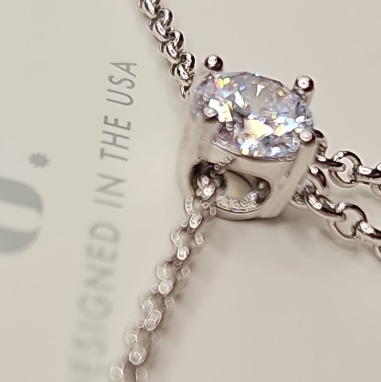 Bp OG 2026 NK25214 Rhodium Plated Blue Spinel CZ Teardrop Lariat Necklace 18″