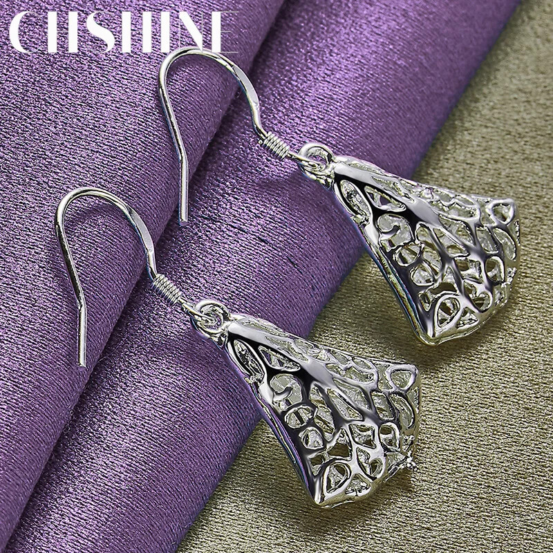 CHSHINE 925 Sterling Silver Fan Geometric Earrings Fashion Charm Jewelry Eardrop
