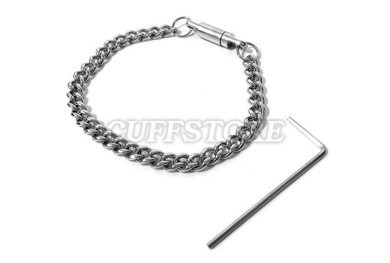6.5″ Locking Wrist Cuff Chain Bracelet with Key – CuffStore