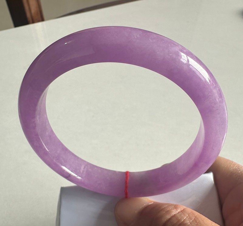 Natural Grade AAA Ice Lilac Lavender Burmese Jade jadeite bracelet bangle 61MM