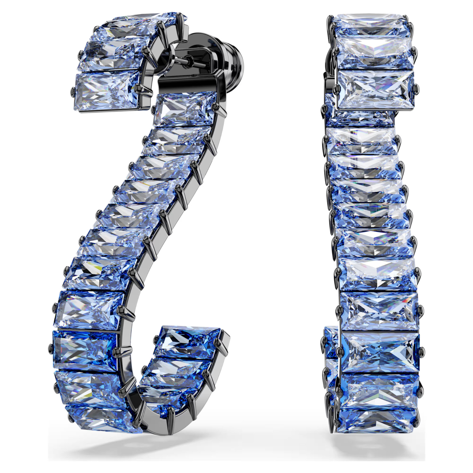 BNIB SWAROVSKI MATRIX Drop earrings,Blue baguette cut & Gift Bag £179.00