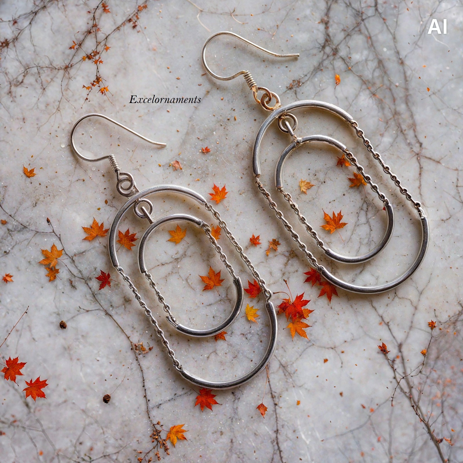Multi-Hoop Textured Layered Drops Earrings 925 Sterling Silver Pretty Earring