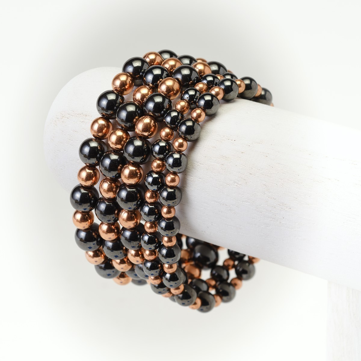 Hematite Copper Stretch Bracelet Healing Protection Crystal Women Men Jewelry