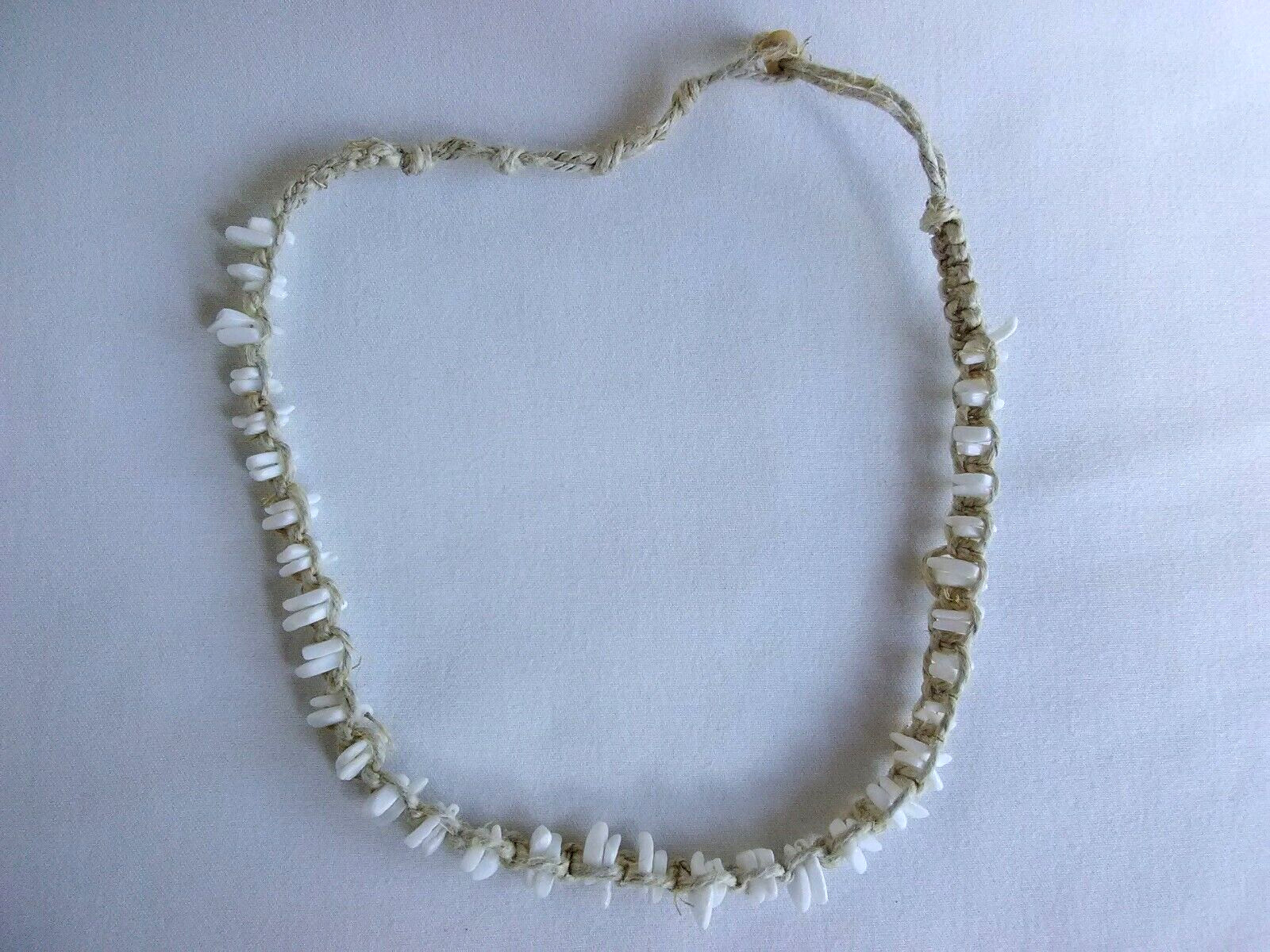 Seashell Braided Hemp Surfer Boho Necklace Ethnic Tribal 18″ Gift US Seller New