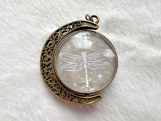 Handmade Double Sided UV Resin Pendant Reversible Necklace Charm No Chain