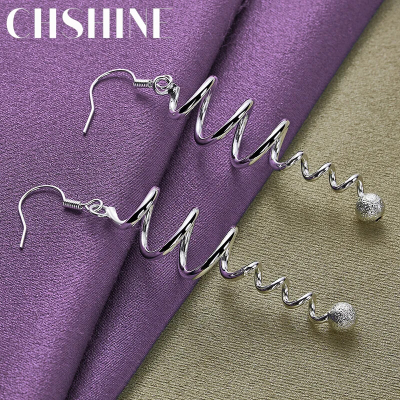 CHSHINE 925 Sterling Silver Spiral Earrings For Women Fashion Charm Jewelry
