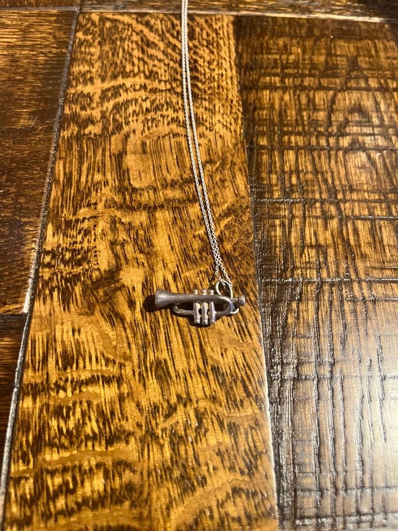 Vintage Jazz Trumpet Necklace Silver 925 USA
