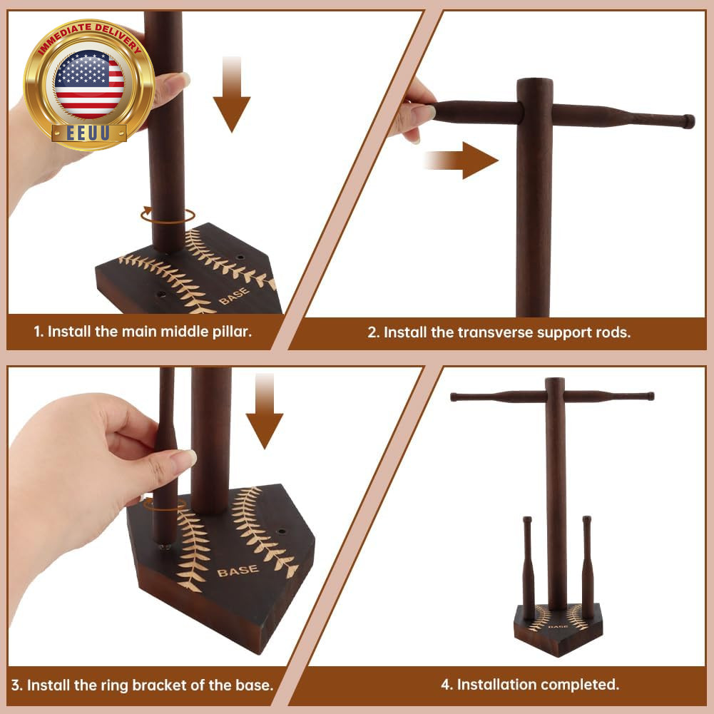 Baseball Ring & Drip Necklace Display Holder, Wooden Championship Ring Display H