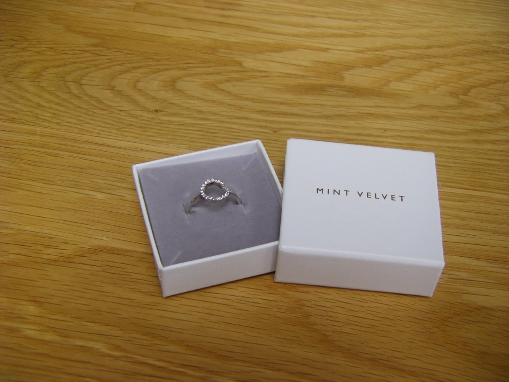Mint Velvet branded silver plated circle ring