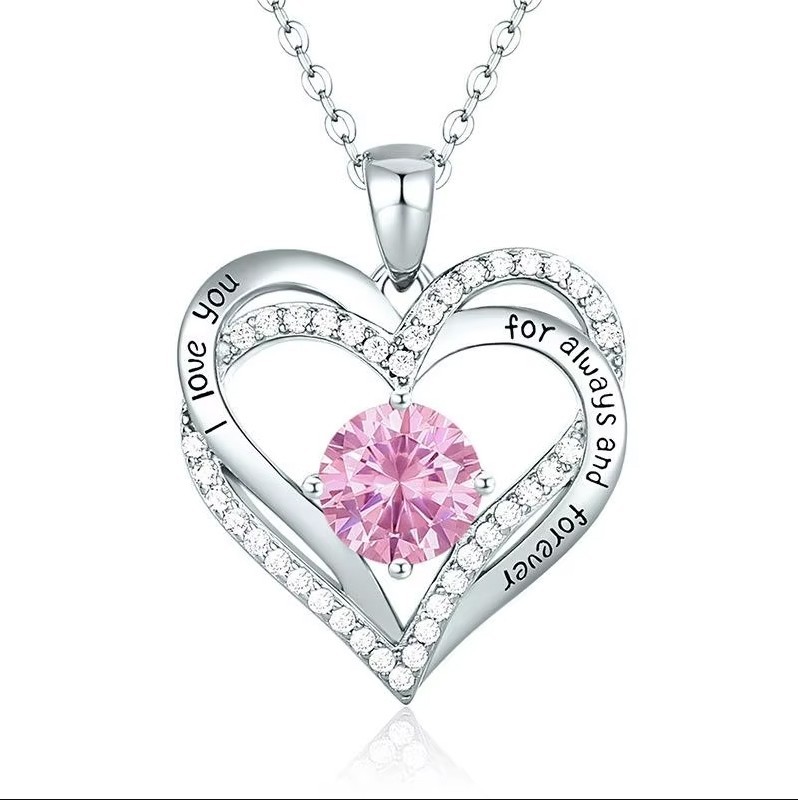 Love Heart Necklace Anniversary Valentine Christmas Birthday Gift for Her Girl