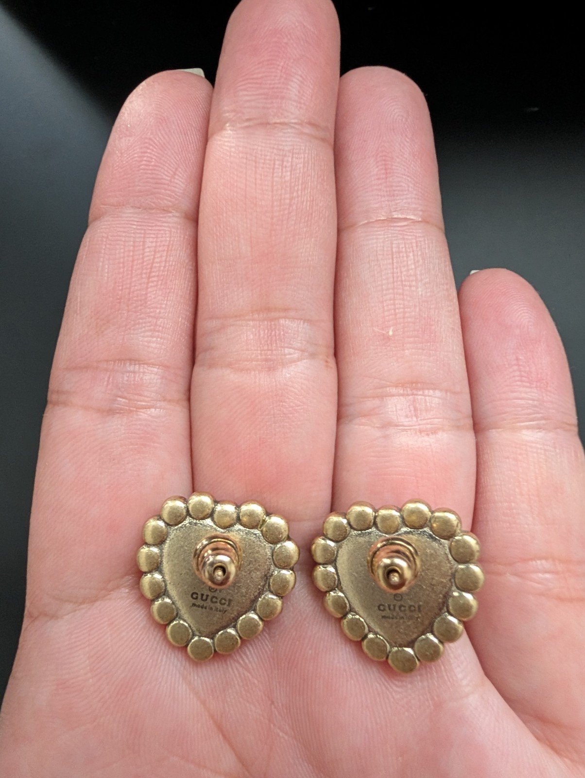 Authentic Gucci Heart Earrings