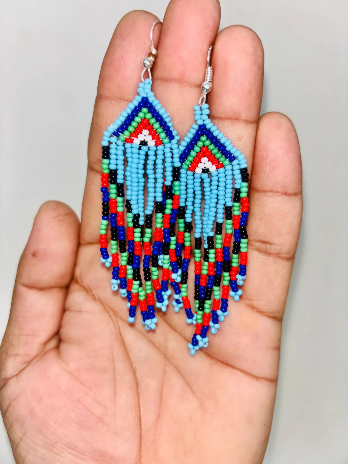 HANDMADE EUROPE STYLE HANDMADE ETHNIC MULTI-COLOR BEADED NECKLACE EARRINGS SET