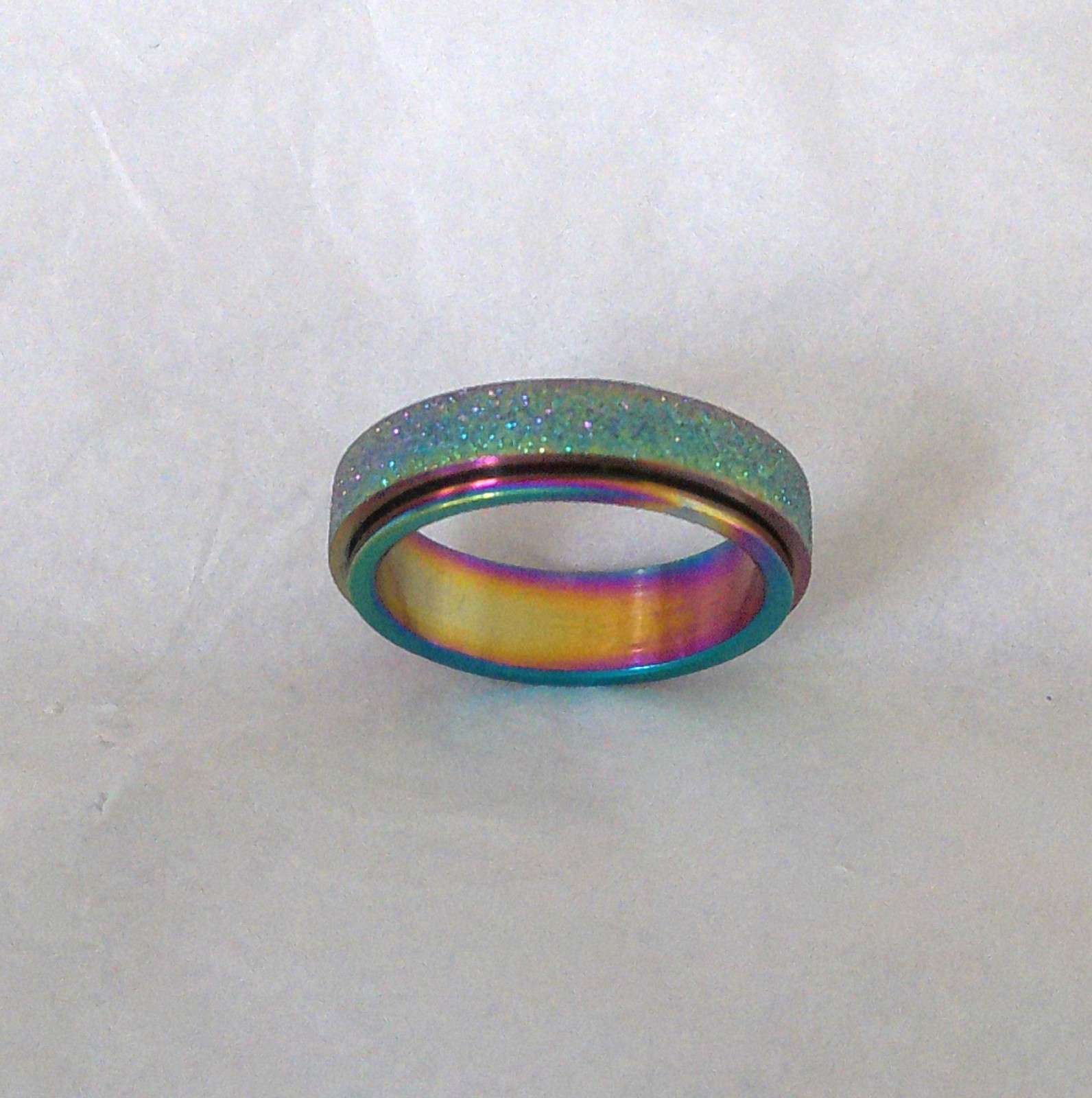 New Stainless-Steel Multi Colors Spinner Ring Size 8 Perfect for All Occasions
