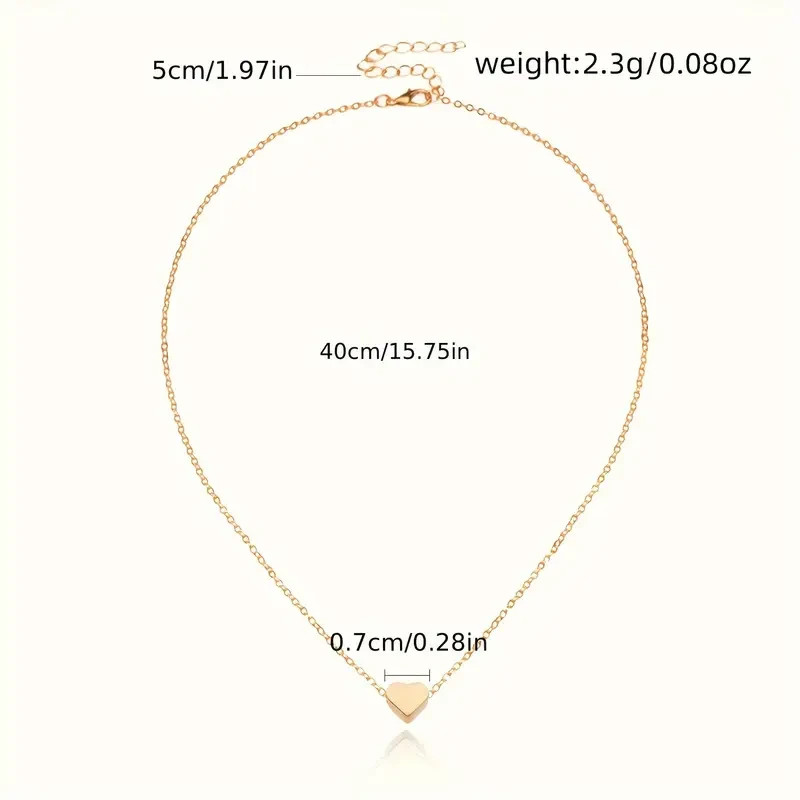 A Simple And Delicate Golden Heart Pendant Necklace,Valentine’s Day Gift,Fashion