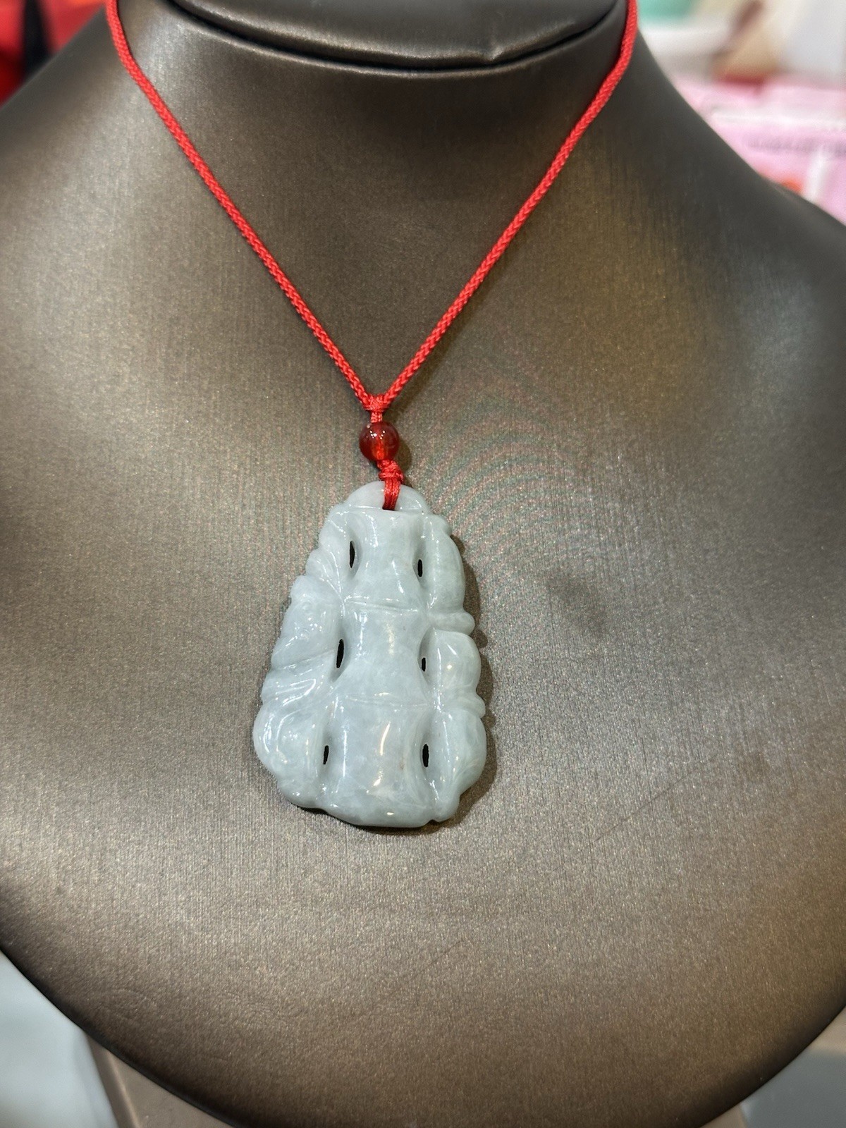 Jade bamboo Pendant Green 100% Natural Jadeite 绿色竹子竹节玉吊坠 竹报平安 翡翠A货 A-4