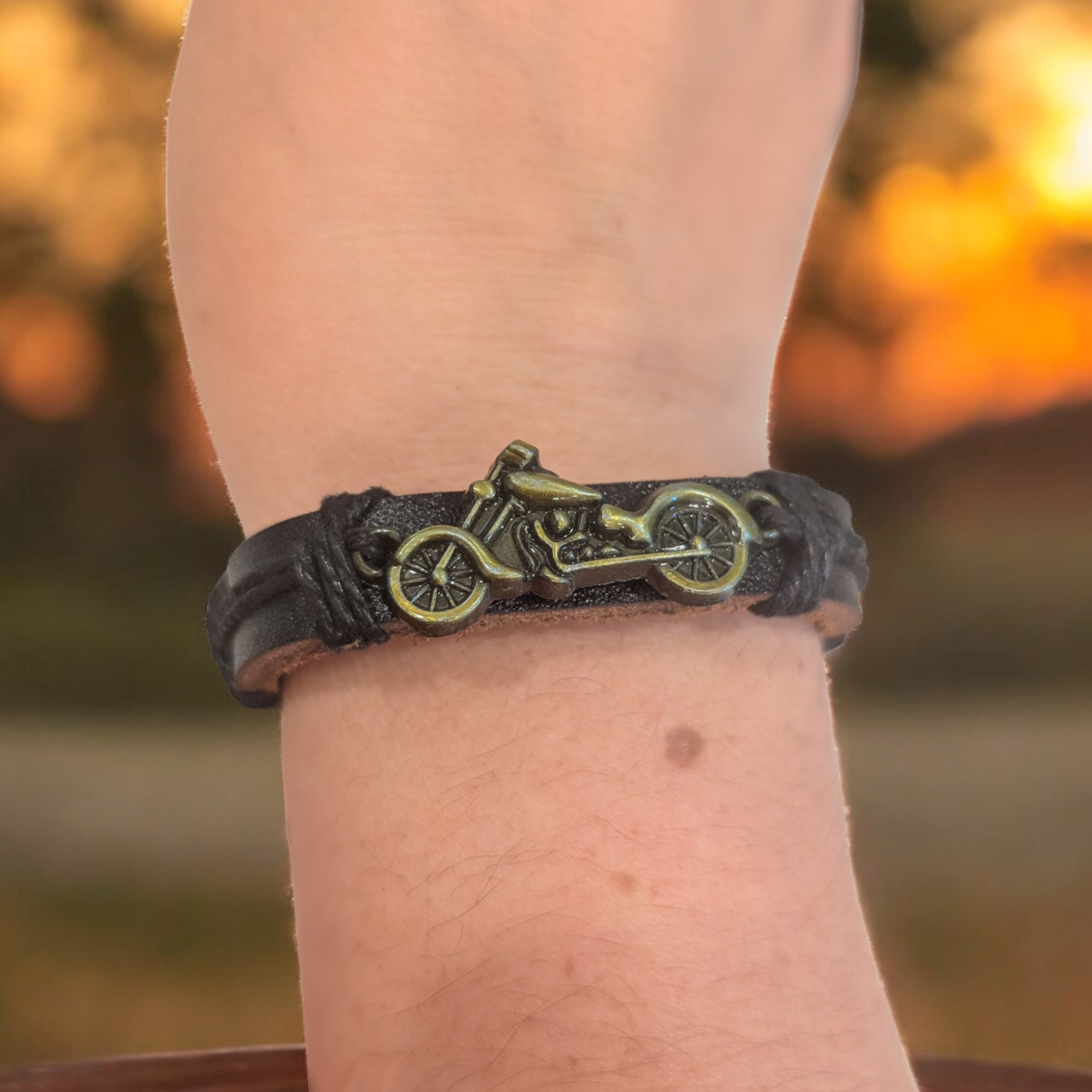 Motorcycle Leather Bracelet / Jewelry / Vegan Leather / Unisex / Motorcycles
