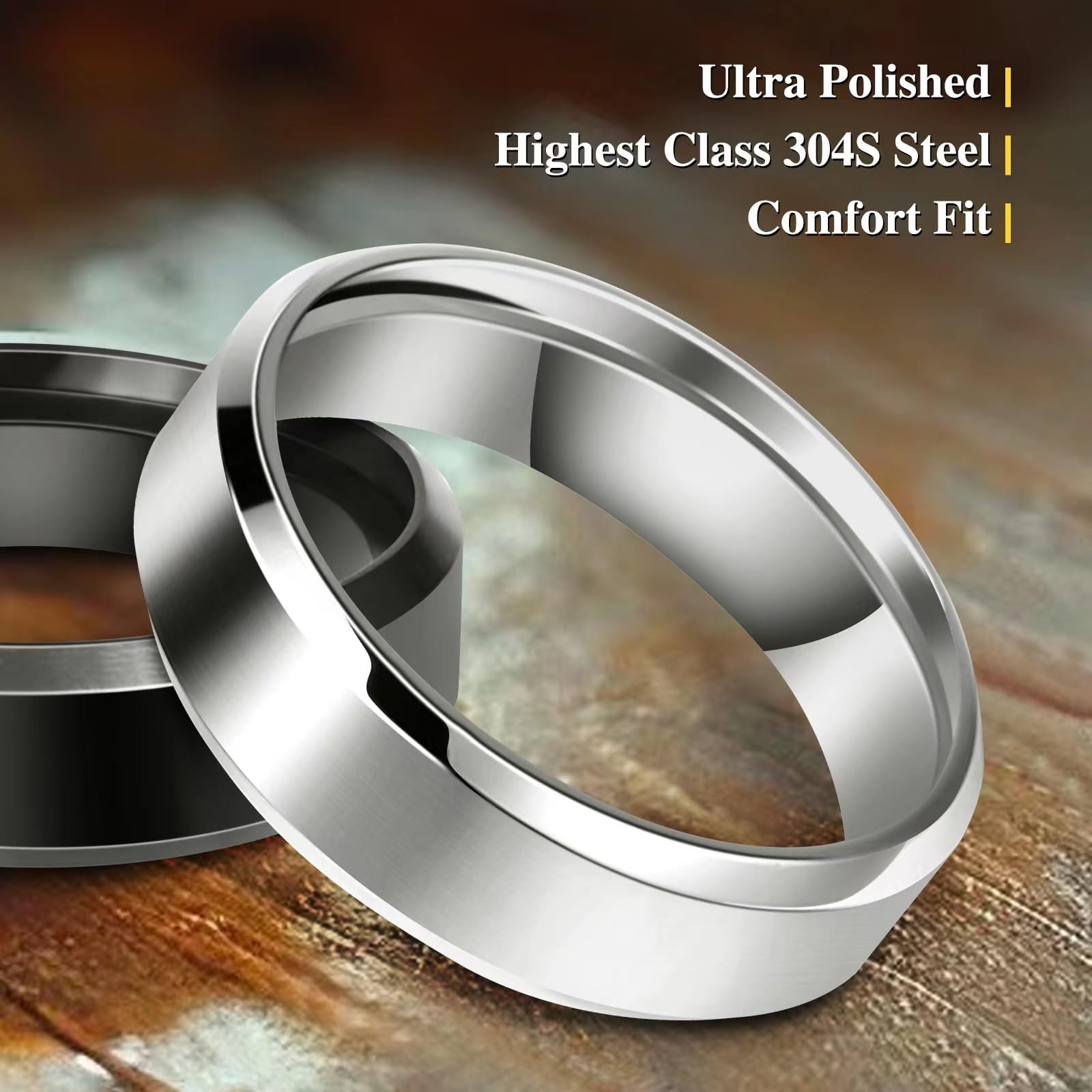 Stainless Steel Rings for Men Women Wedding Ring, Basic Flat Rings, Polished …