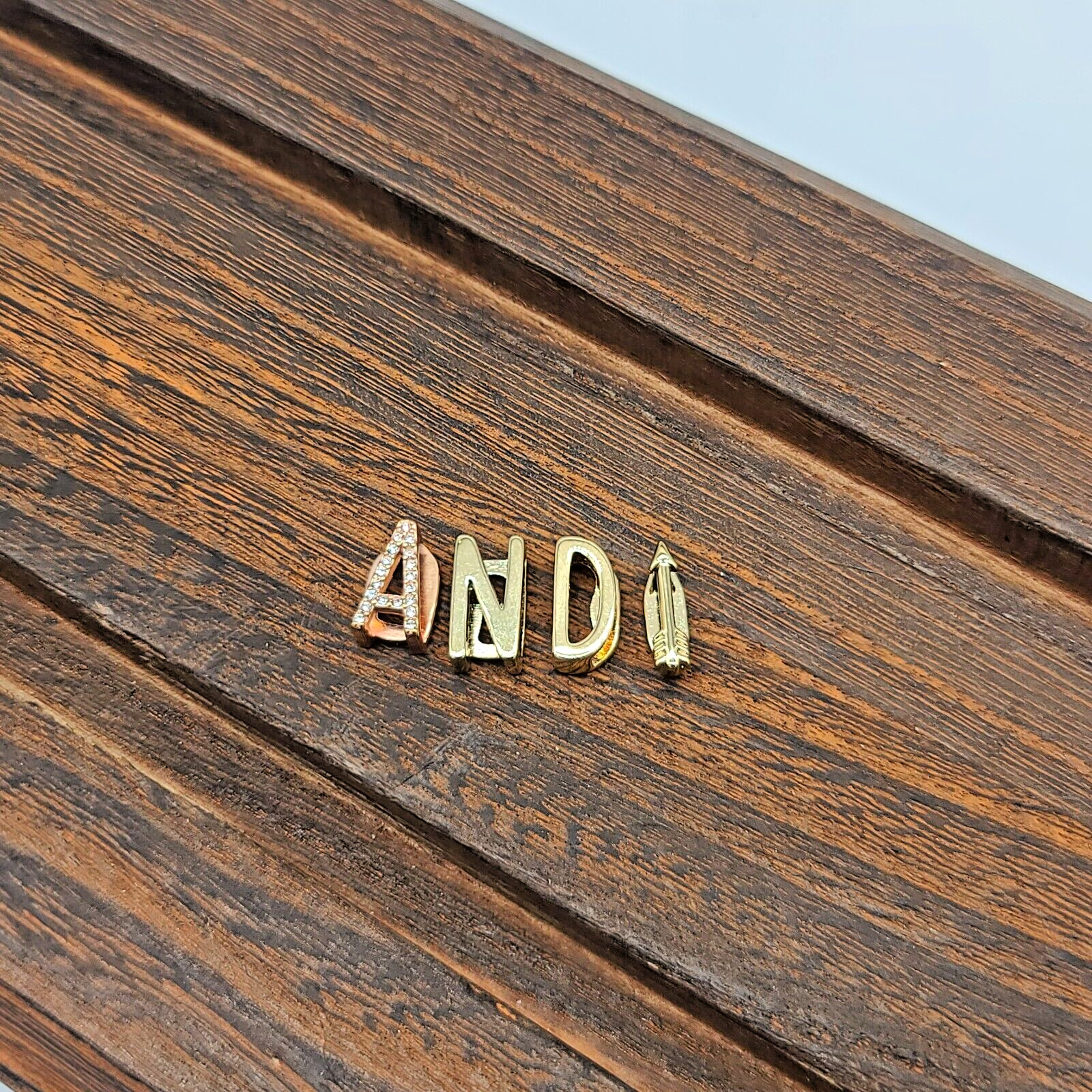 KEEP Collective Rose Gold “Pave A”, Gold “N”, “D” & “Arrow” Time Key Charm Set