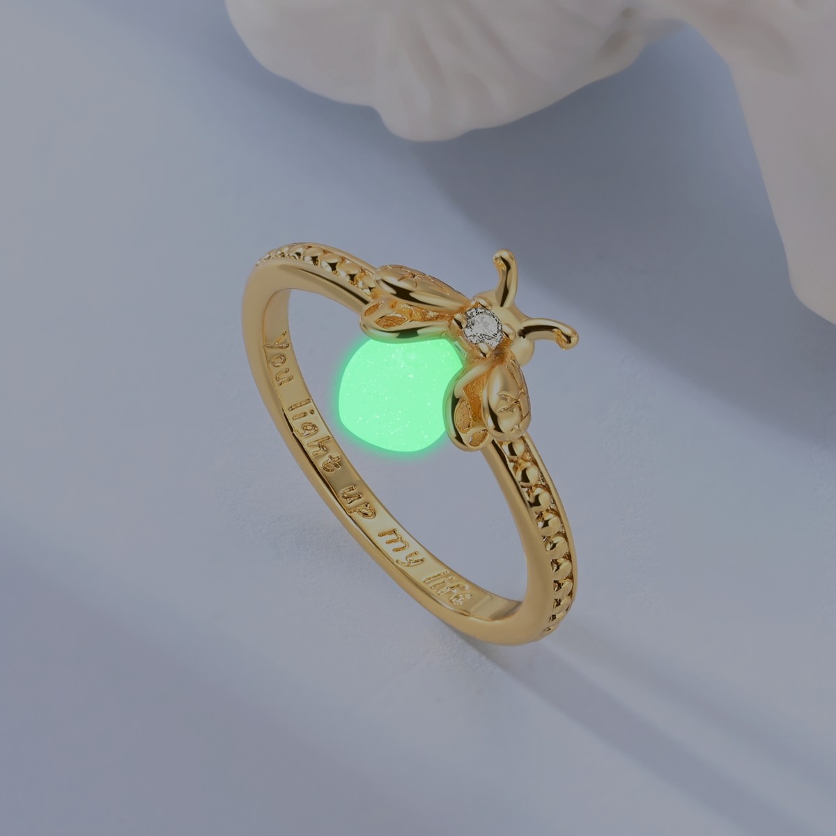 LAZA 925 Sterling Silver Luminous Firefly Finger Ring AAA CZ Women Jewelry