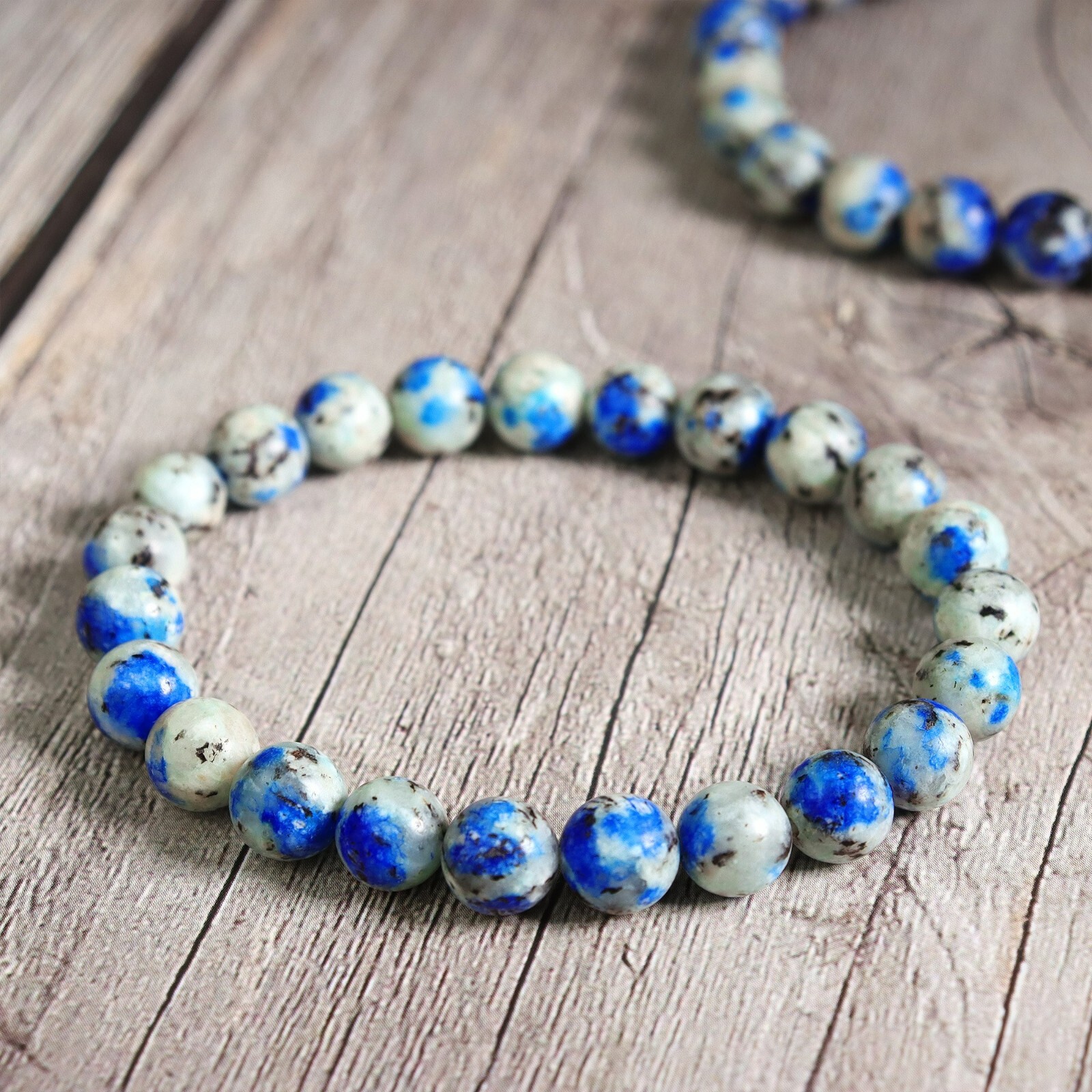 K2 Granite Azurite Jasper 8MM Bead Healing Reiki Balance Women Men Bracelet Gift