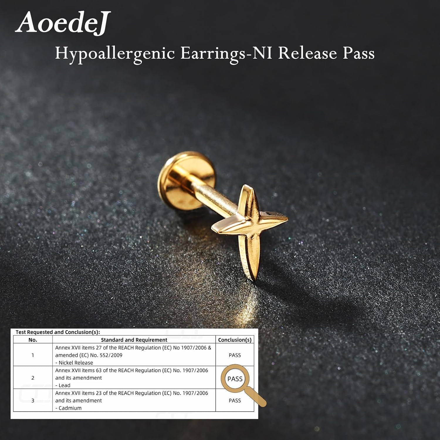 G23 Titanium Flat Back Studs 16G Cartilage Earrings for Women Hypoallergenic Int