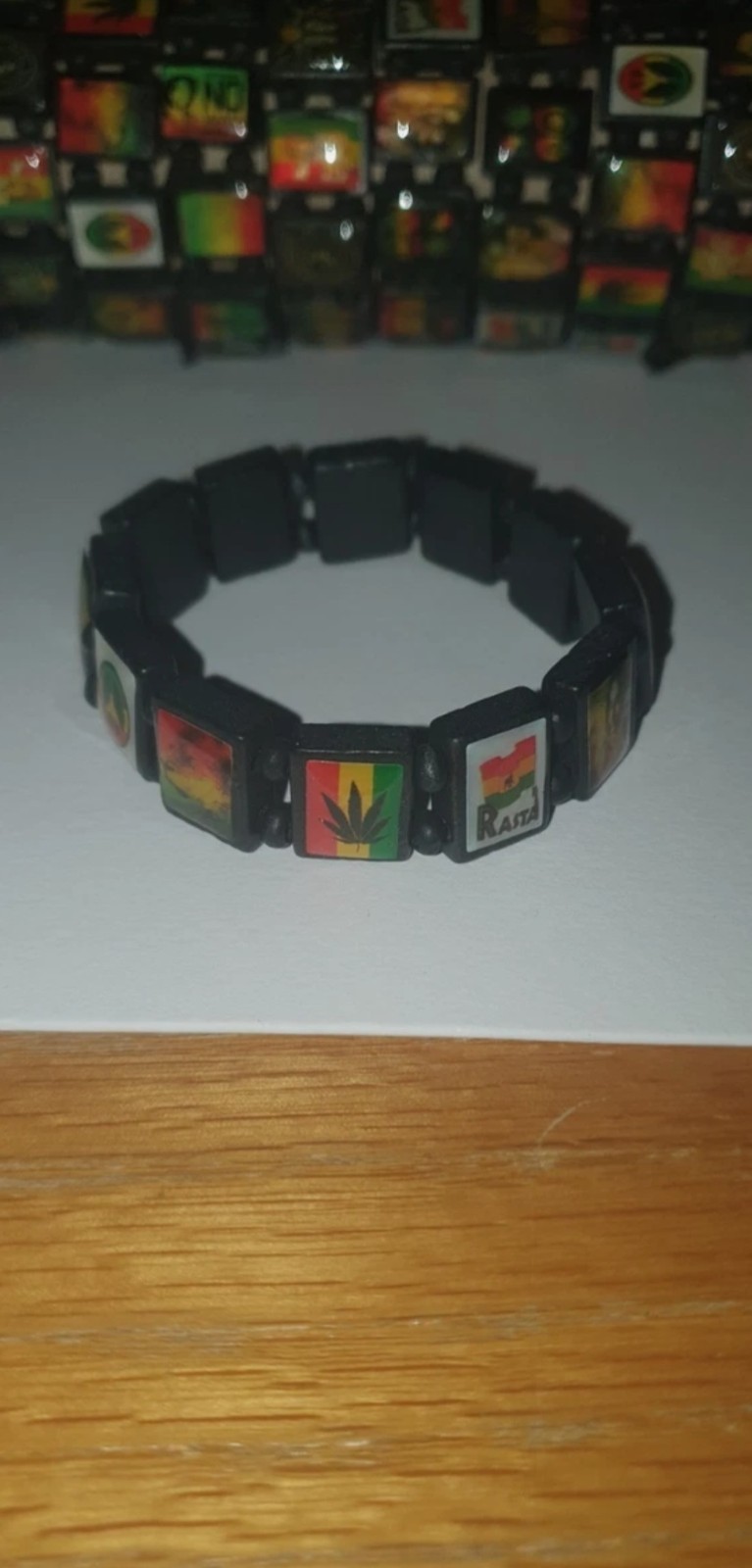 Bob Marley Bracelet 220 items wooded stretch to 20cm starting £1 per item